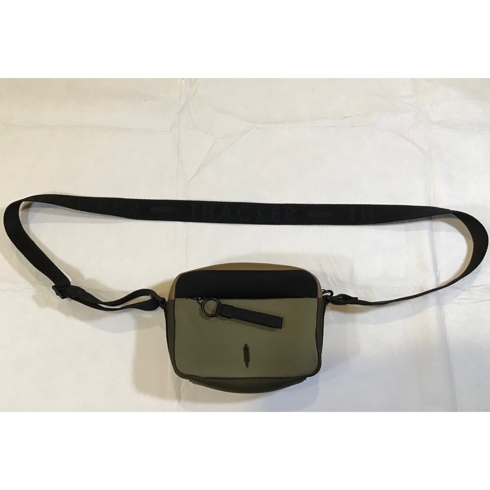 Thacker Neoprene Crossbody Bag Olive Green Tan Black Utility Messenger Strap